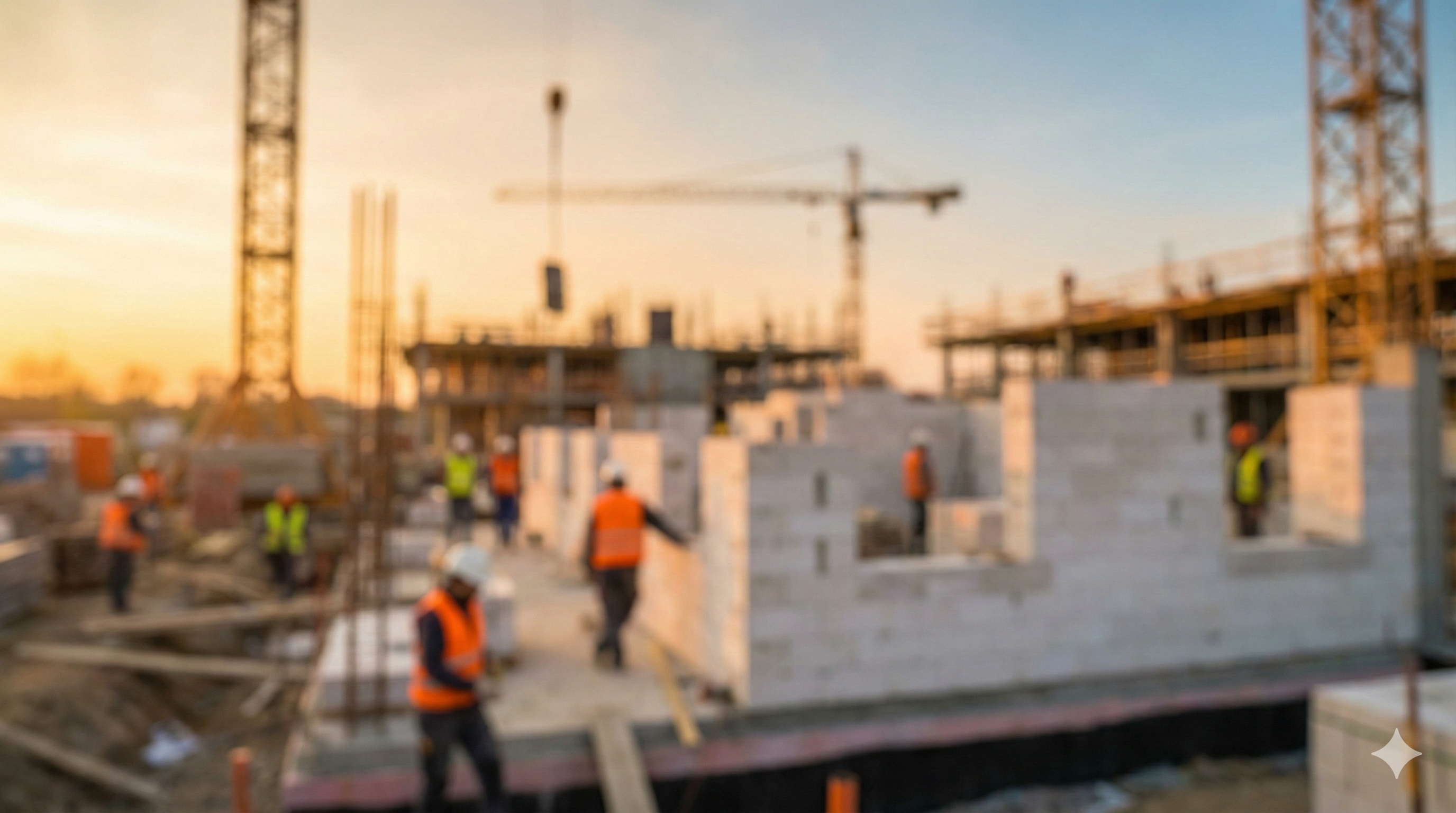 Blurred construction site background